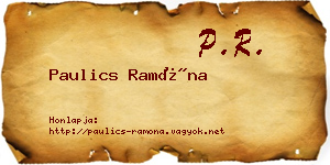 Paulics Ramóna névjegykártya